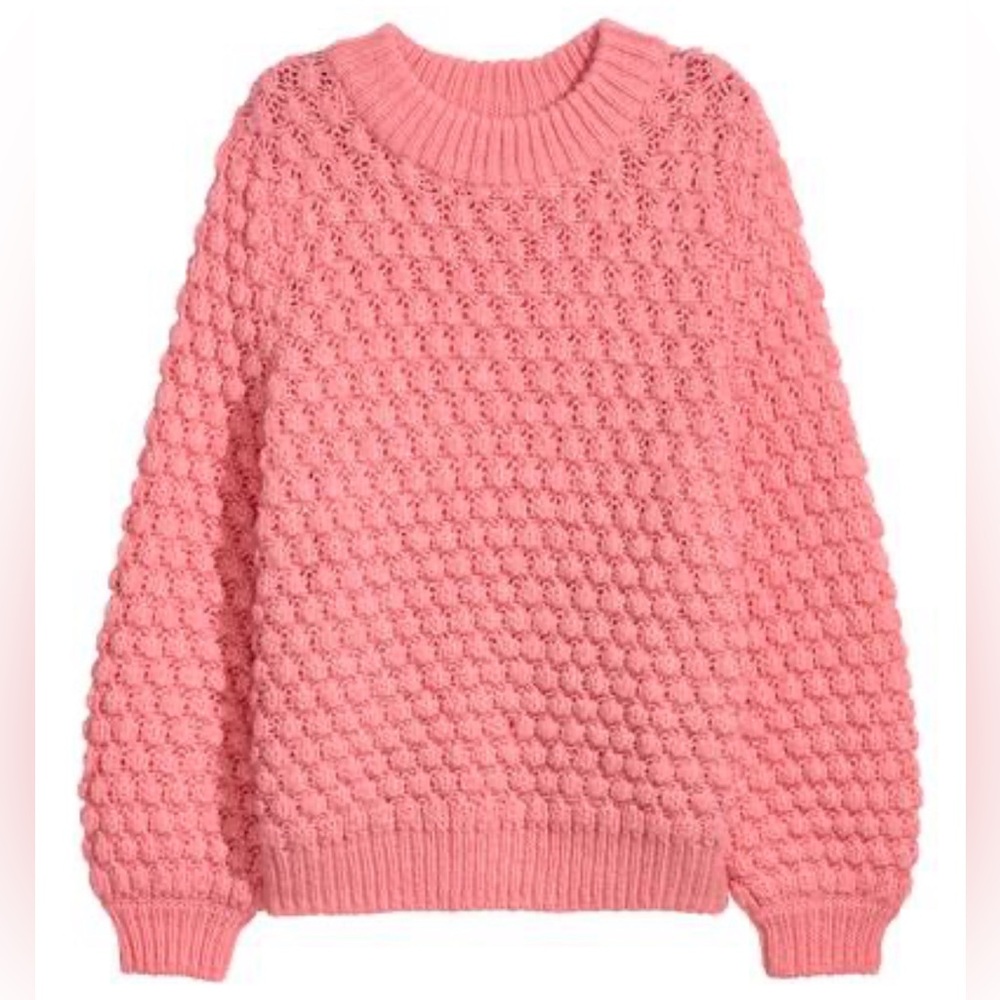 H&M pink balloon sleeve sweater - Picture 1 of 8